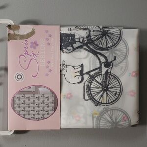 Spring St. Designs NWT Bunny On Bike Multicolor Shower Curtain/Liner